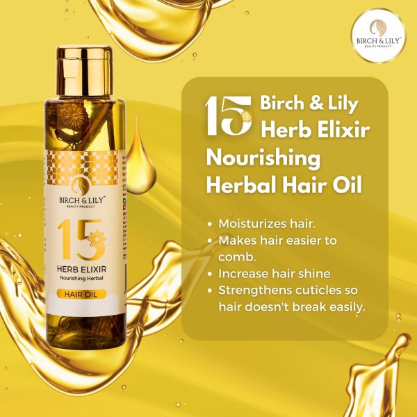 Birch And Lily 15 Herb Elixir  Hair Oil 100ml HAIR CARE