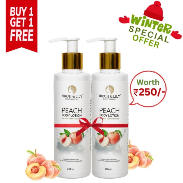 Birch And Lily Peach Body Lotion  200ml  PACK OF 2  Combo