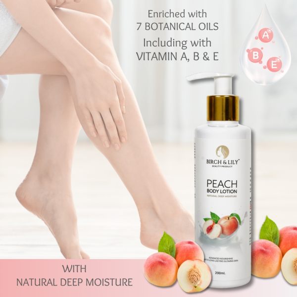 Birch And Lily Peach Body Lotion  200ml  PACK OF 2  Creams And Moisturizers