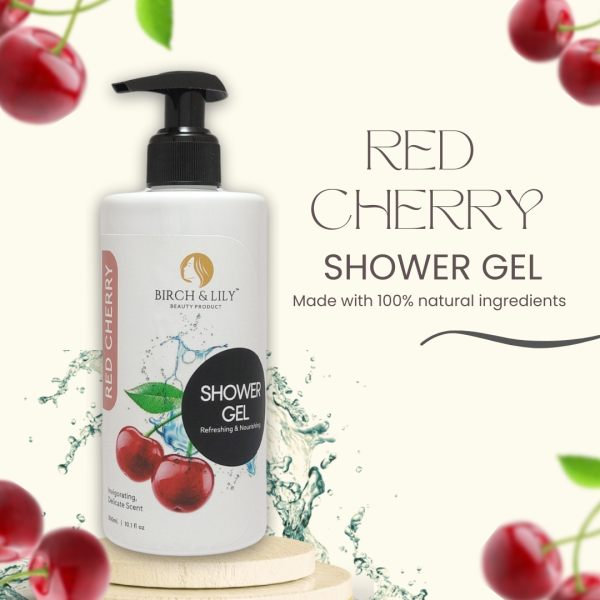 Birch And Lily Red Cherry Shower Gel 300ml BATH ESSENTIALS