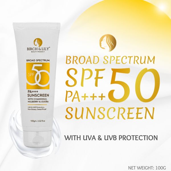 Birch And Lily SPF 50 Sunscreen 100gm Serum And Sunscreen