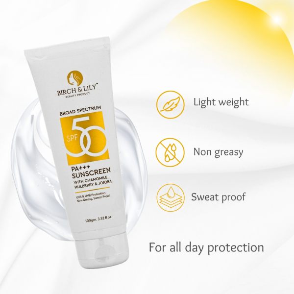 Birch And Lily SPF 50 Sunscreen 100gm Serum And Sunscreen