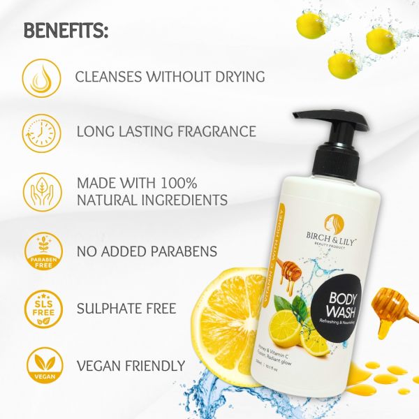 Birch And Lily Vitamin C With Honey Body Wash 300ml Bath Essentials