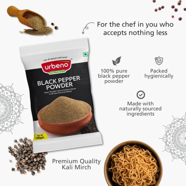 Urbeno Black Pepper Powder  100g  Masala
