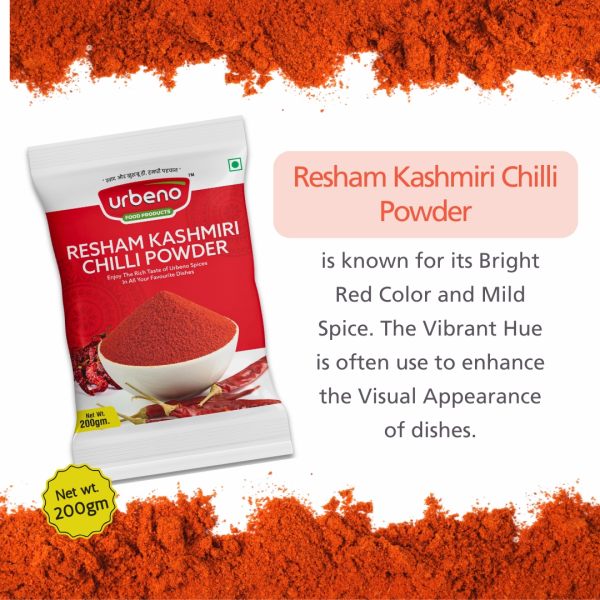 Urbeno Resham Kashmiri Chilli Powder  200g Pack of 2 Masala