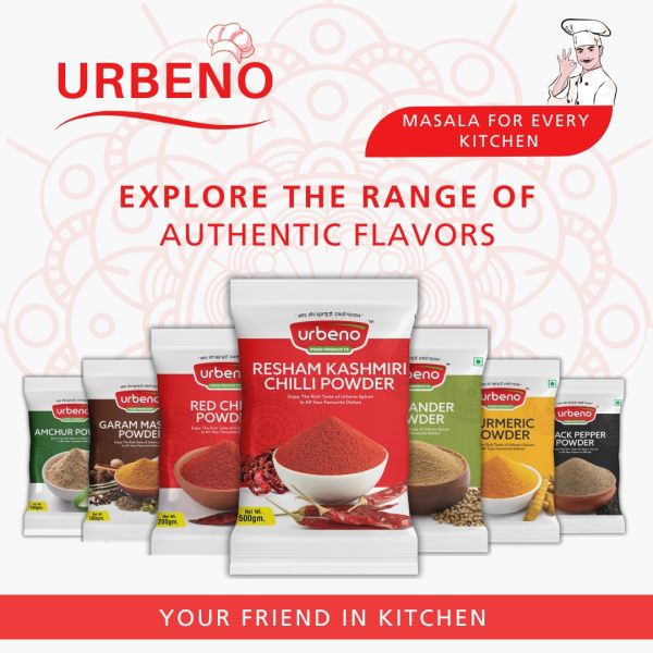 Urbeno Resham Kashmiri Chilli Powder  200g Pack of 2 Masala