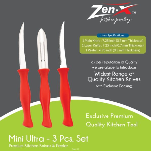 Zenx Mini Ultra 3pcs Knife Set Kitchen Tools